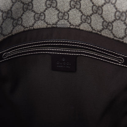 Gucci GG Plus Monogram Medium Double Buckle Flap Messenger Bag Beige Dark Brown 6 of 9