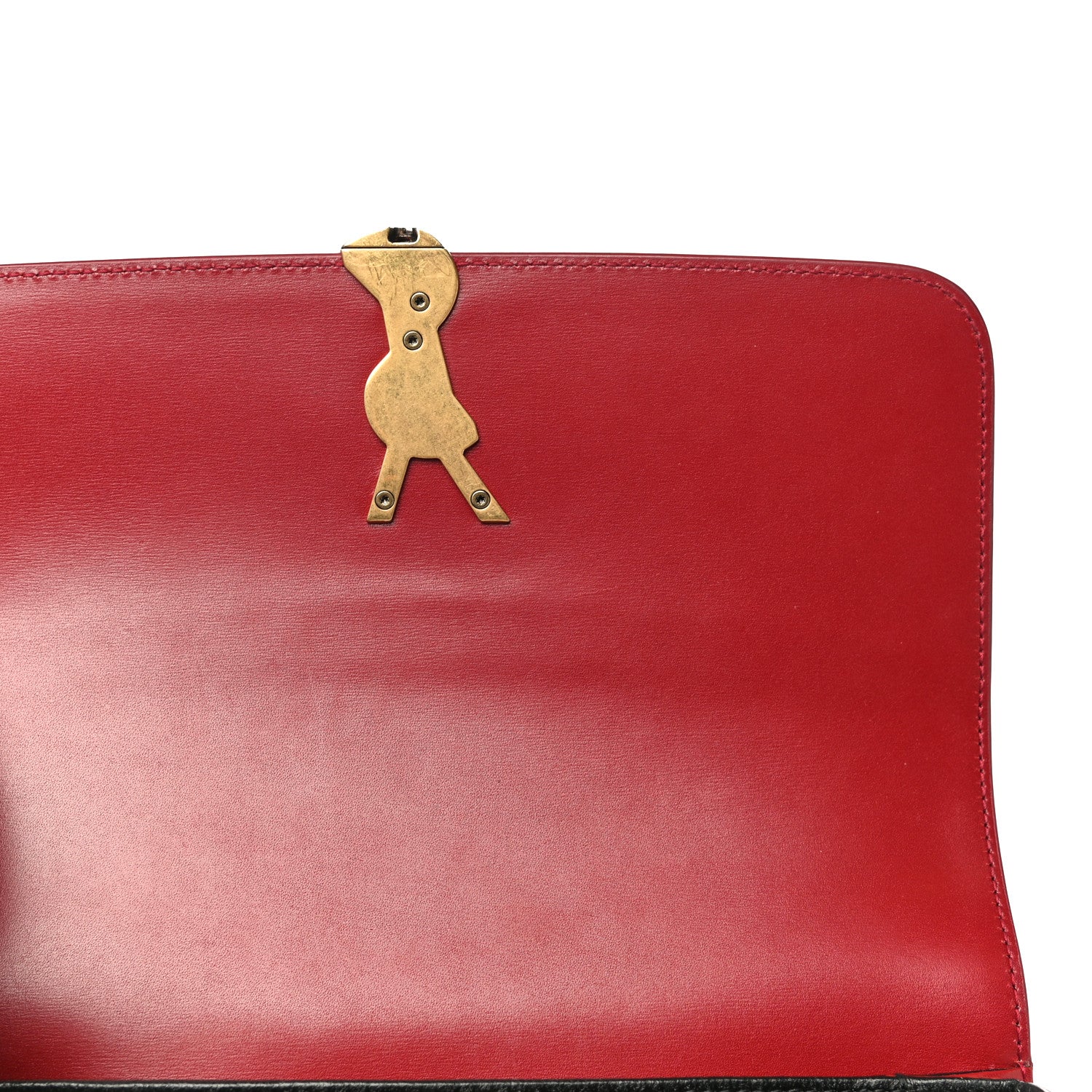 Saint Laurent Box Calfskin Monogram Medium Solferino Satchel Rouge Opyum 11 of 11