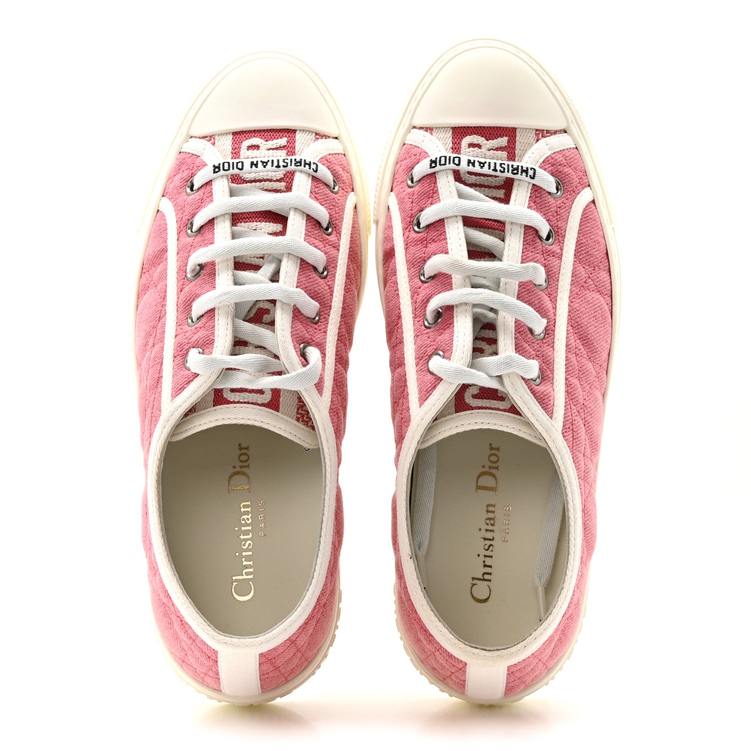 Christian Dior Canvas Walk 'N' Dior Low Top Sneakers 38.5 Taffy