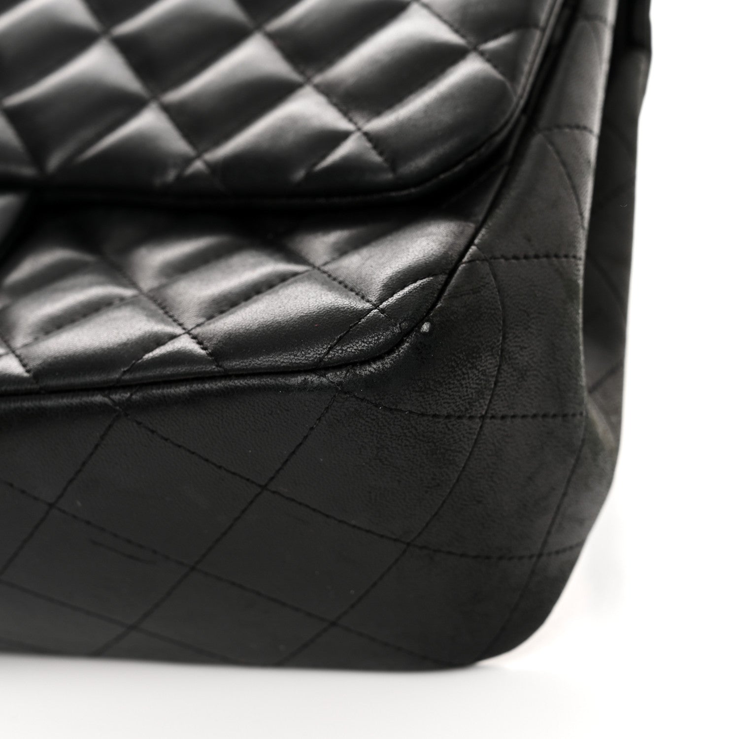 Chanel Lambskin Quilted Jumbo Double Flap Black 10 of 18