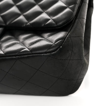 Chanel Lambskin Quilted Jumbo Double Flap Black 10 of 18