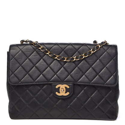 Chanel Lambskin Quilted Jumbo Single Flap Black 1 of 16