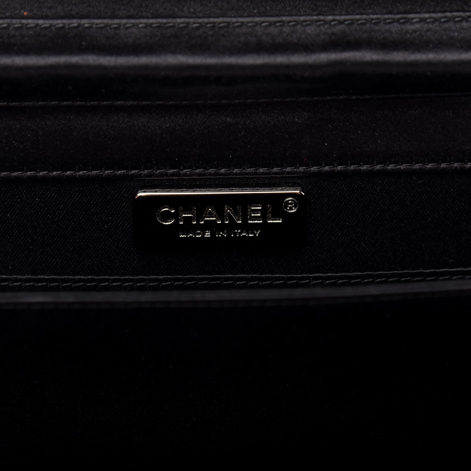 Chanel Satin Quilted CC Clutch With Chain Black 7 of 10