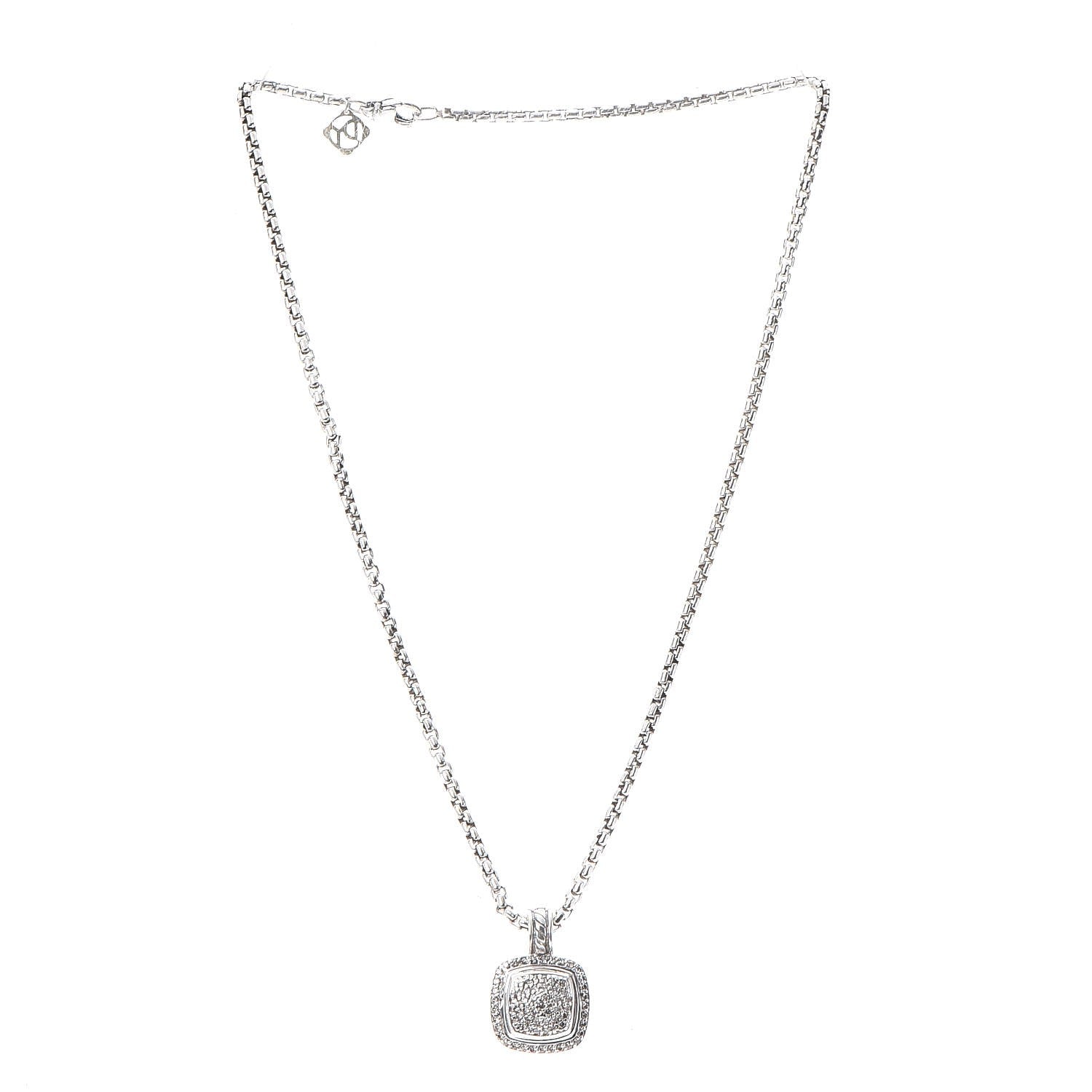 David Yurman Sterling Silver Diamond 11mm Petite Albion Necklace 3 of 6