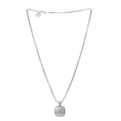David Yurman Sterling Silver Diamond 11mm Petite Albion Necklace 3 of 6