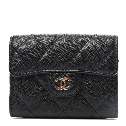 Chanel Caviar Quilted Flap Card Holder Wallet Black 1 of 4