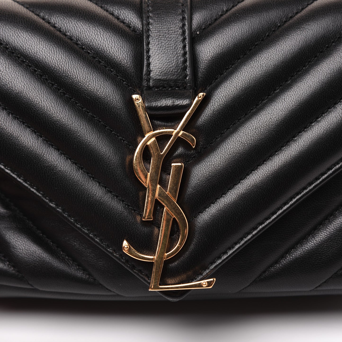 Sheepskin Matelasse Chevron Monogram Classic Baby Chain Bag Black