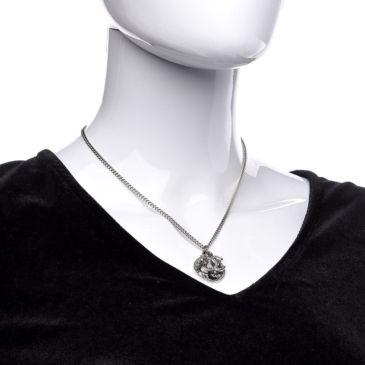 CC Coco Mademoiselle Coin Necklace Silver