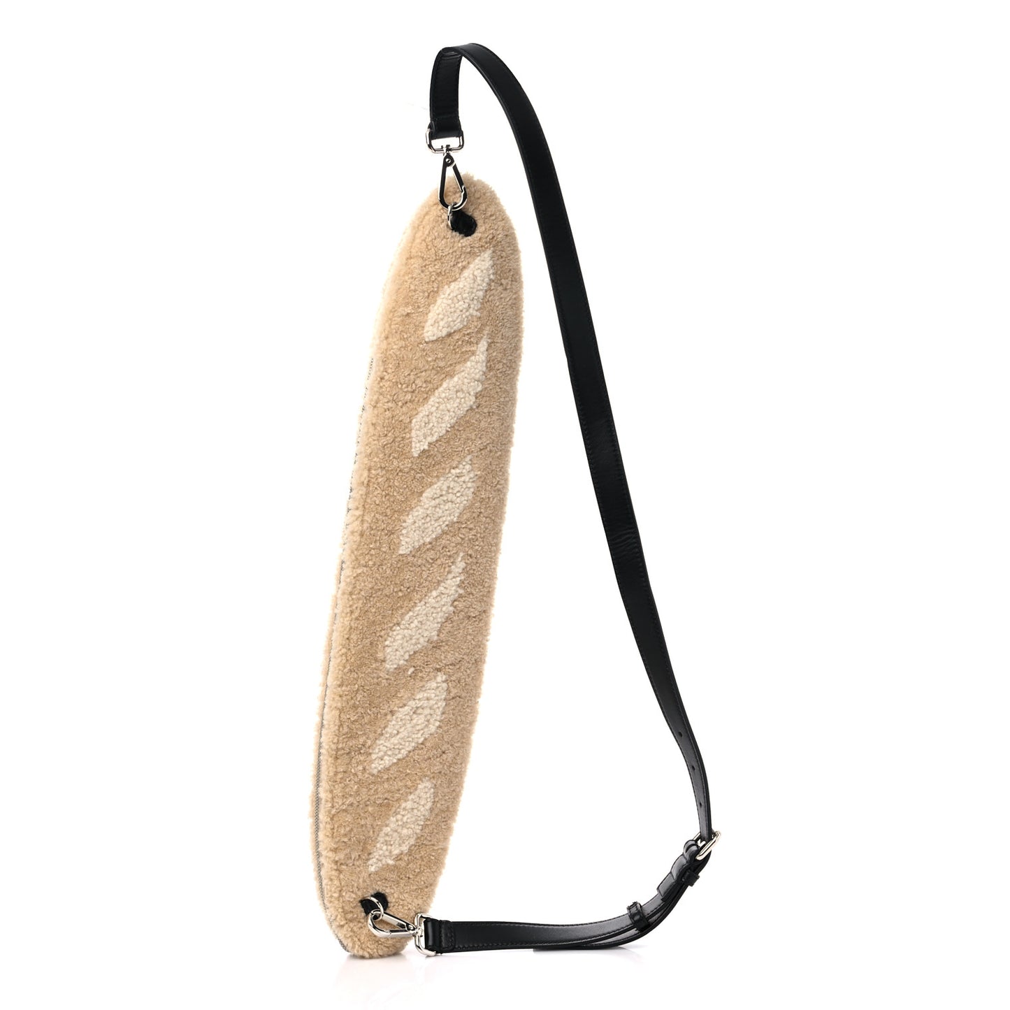 Sheepskin Baguette Bread Pouch Beige Panna