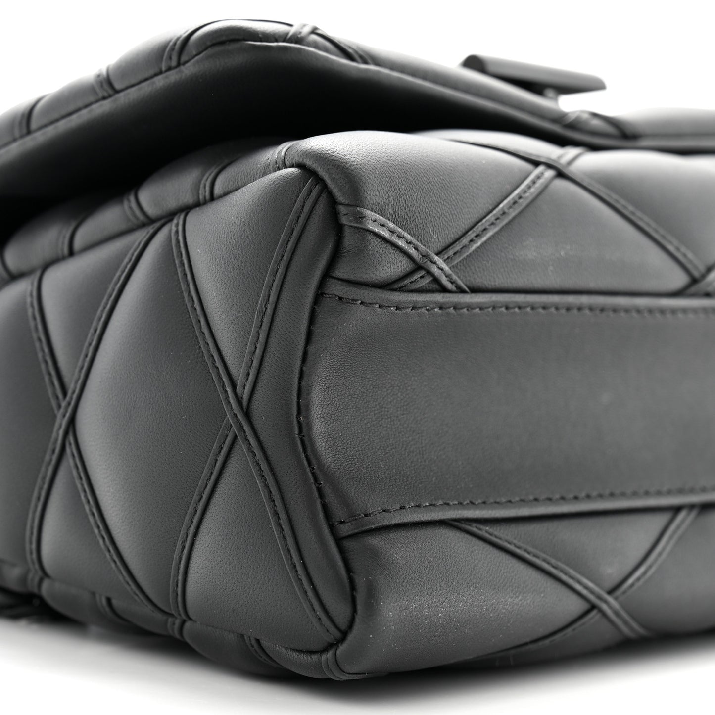 Lambskin Malletage Monochrome Top Handle GO-14 MM Black