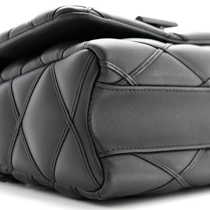 Louis Vuitton Lambskin Malletage Monochrome Top Handle GO-14 MM Black 9 of 10