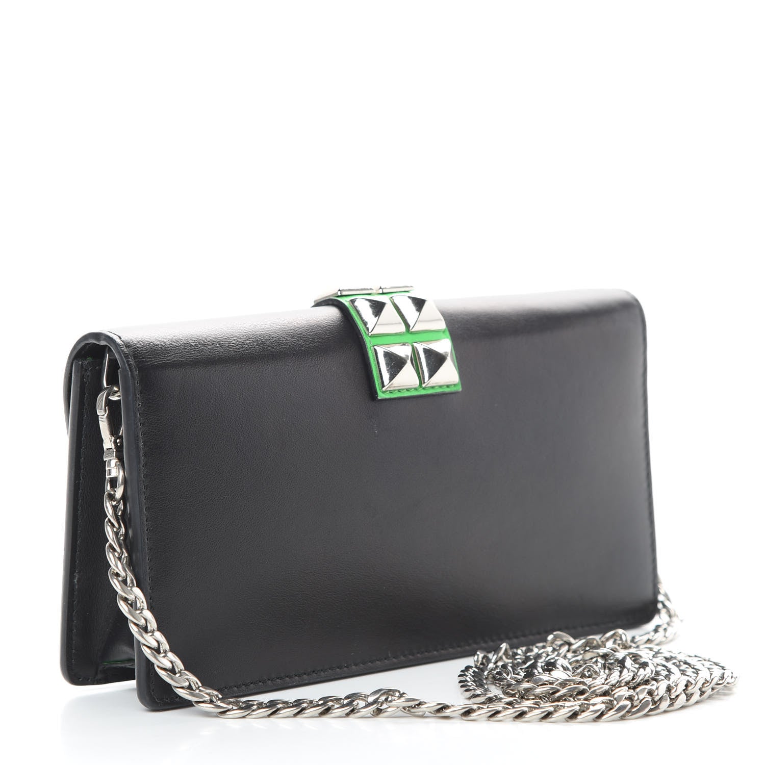Prada City Calfskin Studded Mini Elektra Crossbody Bag Black Verde 3 of 15