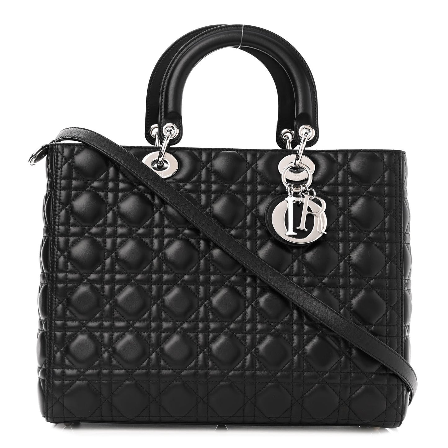 Lambskin Cannage Large Lady Dior Black