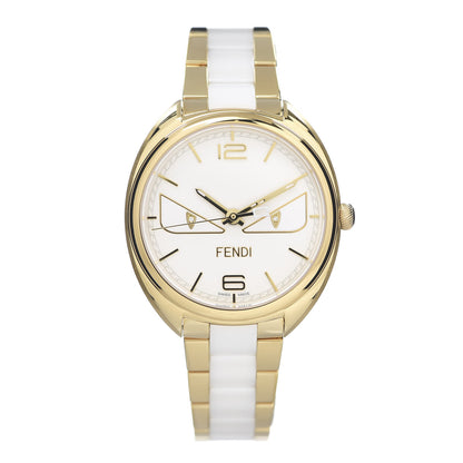 Fendi Stainless Steel Ceramic Diamond 34mm Momento Bugs Quartz Watch 1 of 6