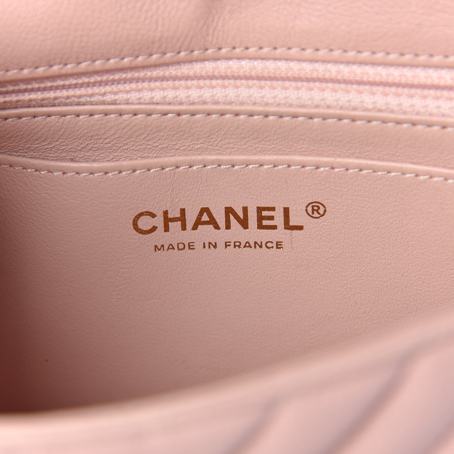 Chanel Calfskin Chevron Quilted Mini Rectangular Flap Light Pink 6 of 11