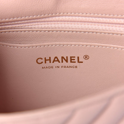Chanel Calfskin Chevron Quilted Mini Rectangular Flap Light Pink 6 of 11
