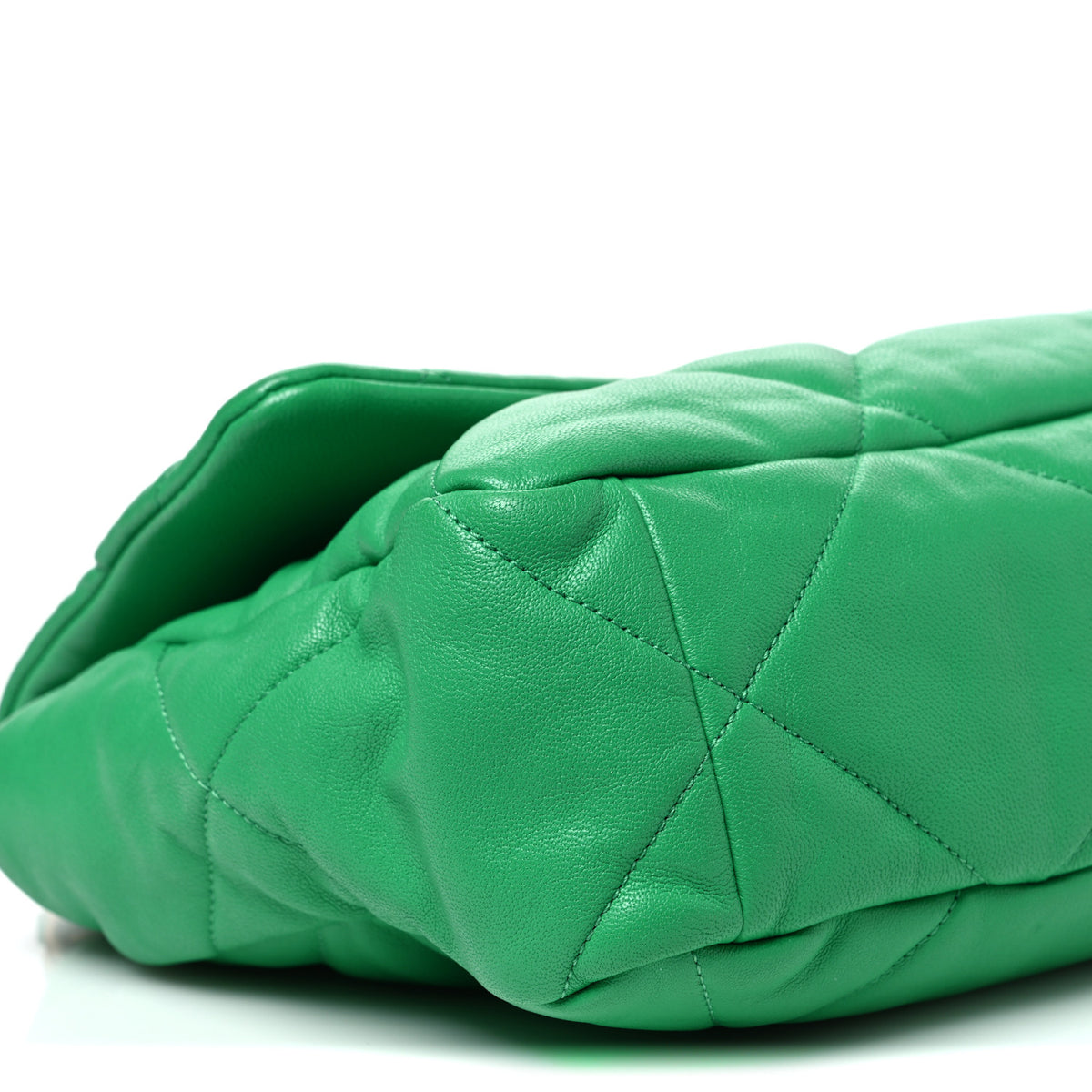 Chanel Goatskin Quilted Large Chanel 19 Flap Green 9 of 11