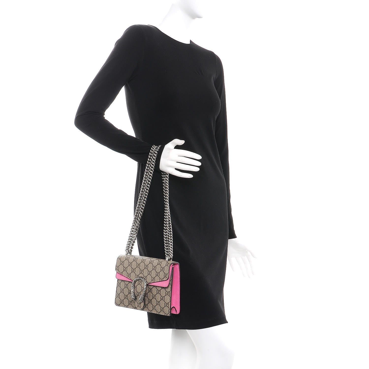 Gucci GG Supreme Monogram Mini Dionysus Shoulder Bag Pink 2 of 9