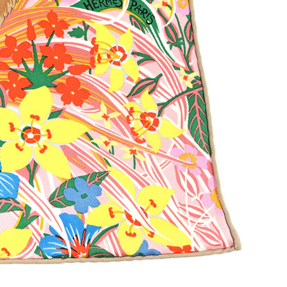 Hermes Silk Tyger Tyger Scarf 70 Rose Beige Dore Multicolor 2 of 4