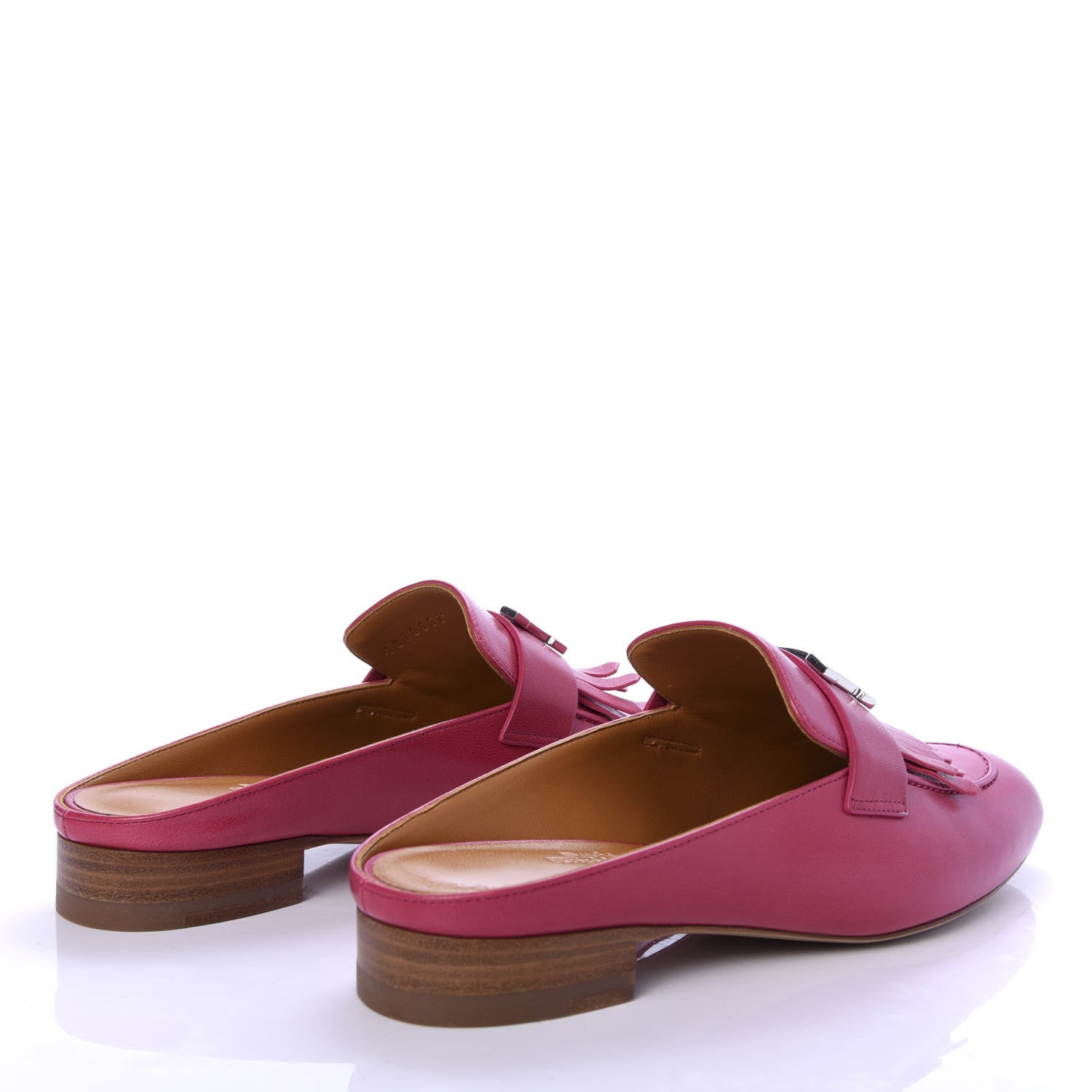 Hermes Goatskin Rivoli Mules 36 Rouge Azalee 4 of 10