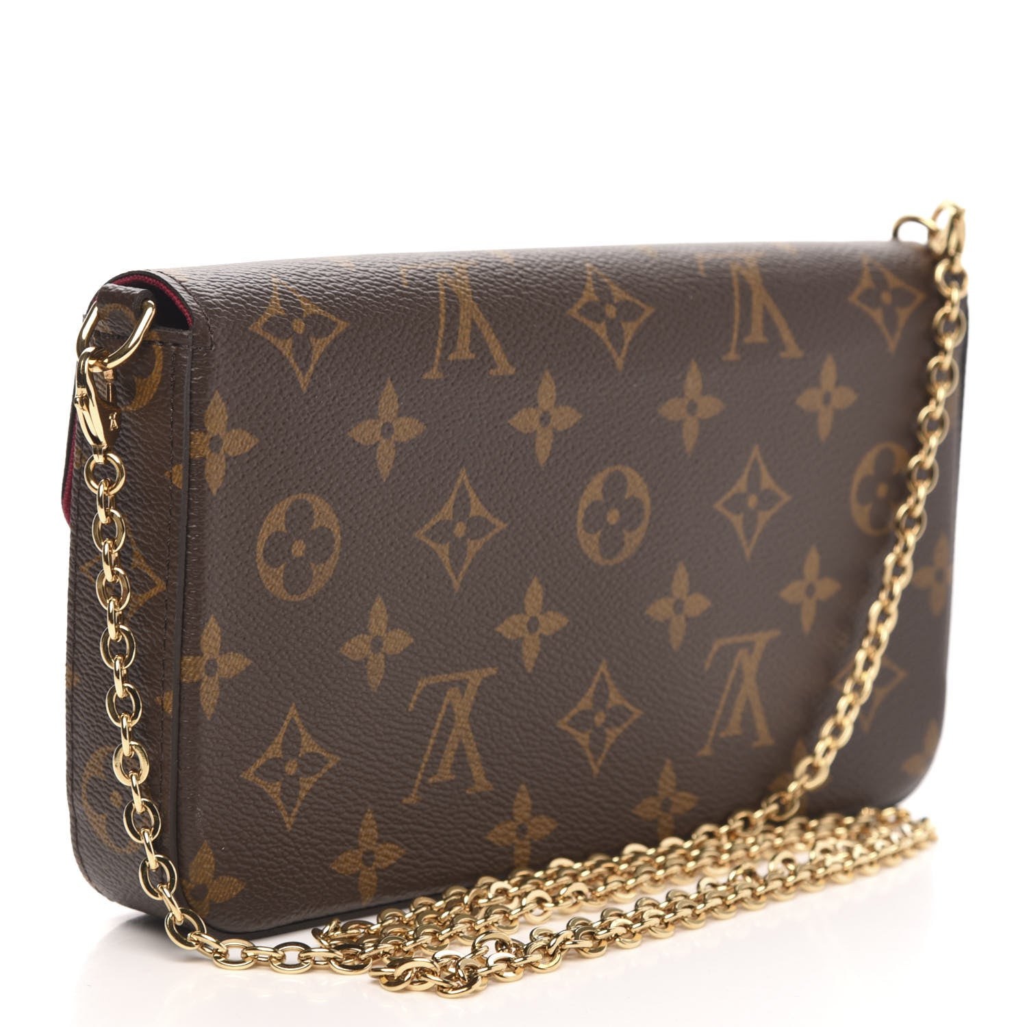 Louis Vuitton Monogram Pochette Felicie Chain Wallet Fuchsia 3 of 10