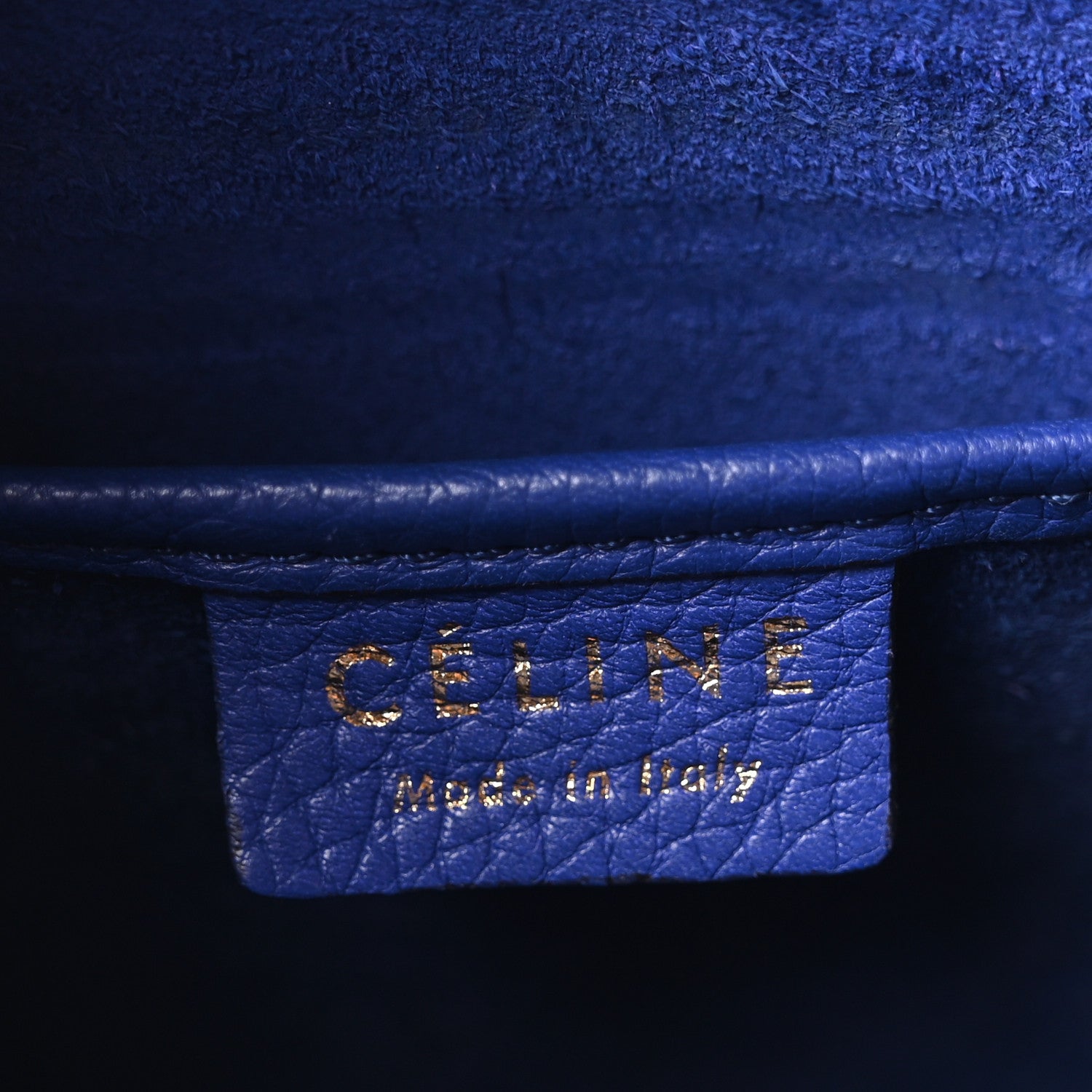 Celine Drummed Calfskin Nano Luggage Indigo 6 of 9