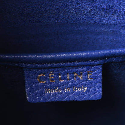 Celine Drummed Calfskin Nano Luggage Indigo 6 of 9