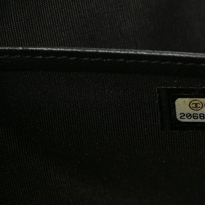Chanel Glazed Calfskin Quilted Small Coco Boy Zip Around Wallet Black 8 of 8