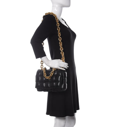 Bottega Veneta Lambskin Maxi Intreccio Padded Chain Cassette Crossbody Bag Black 2 of 10