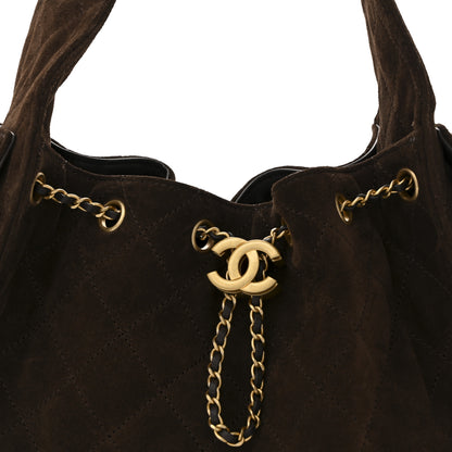 Chanel Suede Quilted Small Chanel 25 Handbag Dark Brown 8 of 10