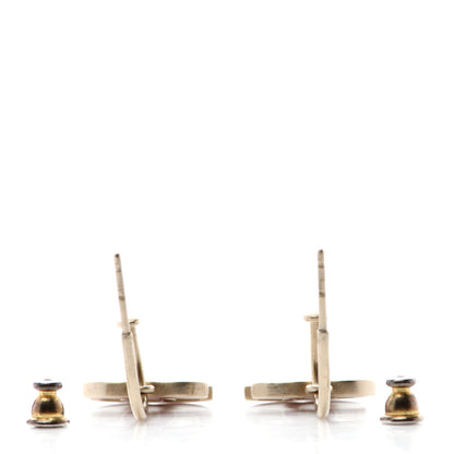 Chanel Enamel CC Drop Earrings Gold Red 3 of 4