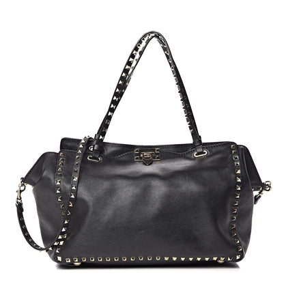Valentino Garavani Vitello Medium Rockstud Tote Black 1 of 15