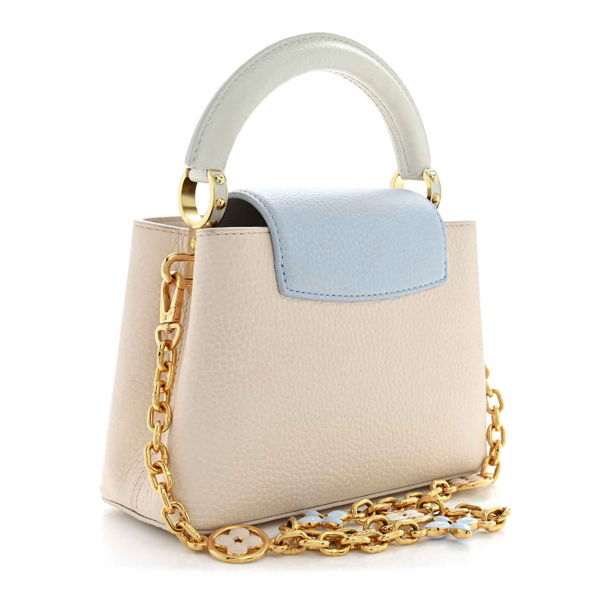 Louis Vuitton Taurillon LV Capucines Mini Blush Olyme Blue White 2 of 9