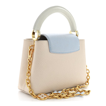 Louis Vuitton Taurillon LV Capucines Mini Blush Olyme Blue White 2 of 9