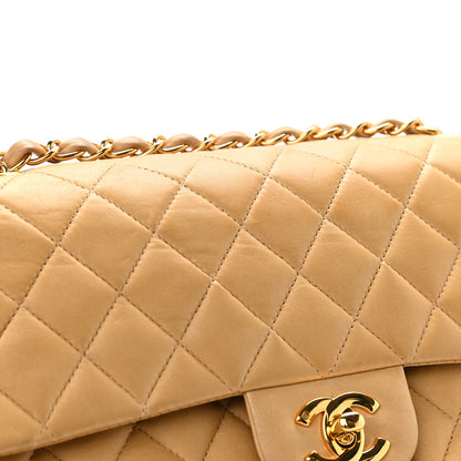 Chanel Lambskin Quilted Medium Double Flap Beige 15 of 17