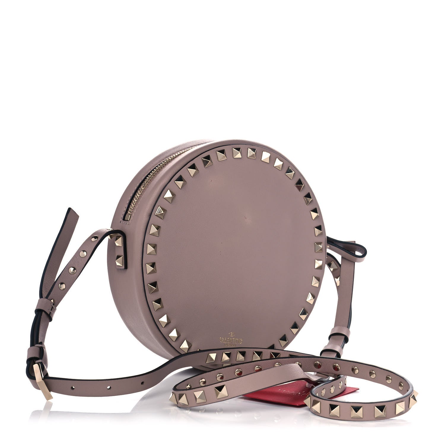 Valentino Garavani Calfskin Rockstud Round Crossbody Bag Poudre 3 of 11