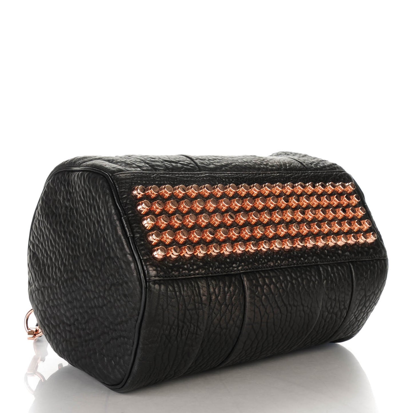 Pebbled Lambskin Rocco Black Rose Gold Hardware