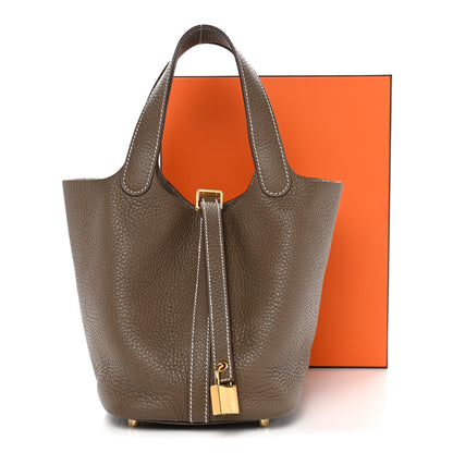 Hermes Taurillon Clemence Picotin Lock 18 PM Etoupe 11 of 11