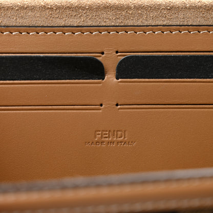 Fendi Recycled Fabric Jacquard Vitello King FF 1974 Baguette Soft Trunk Tobacco Moro Sand 6 of 12