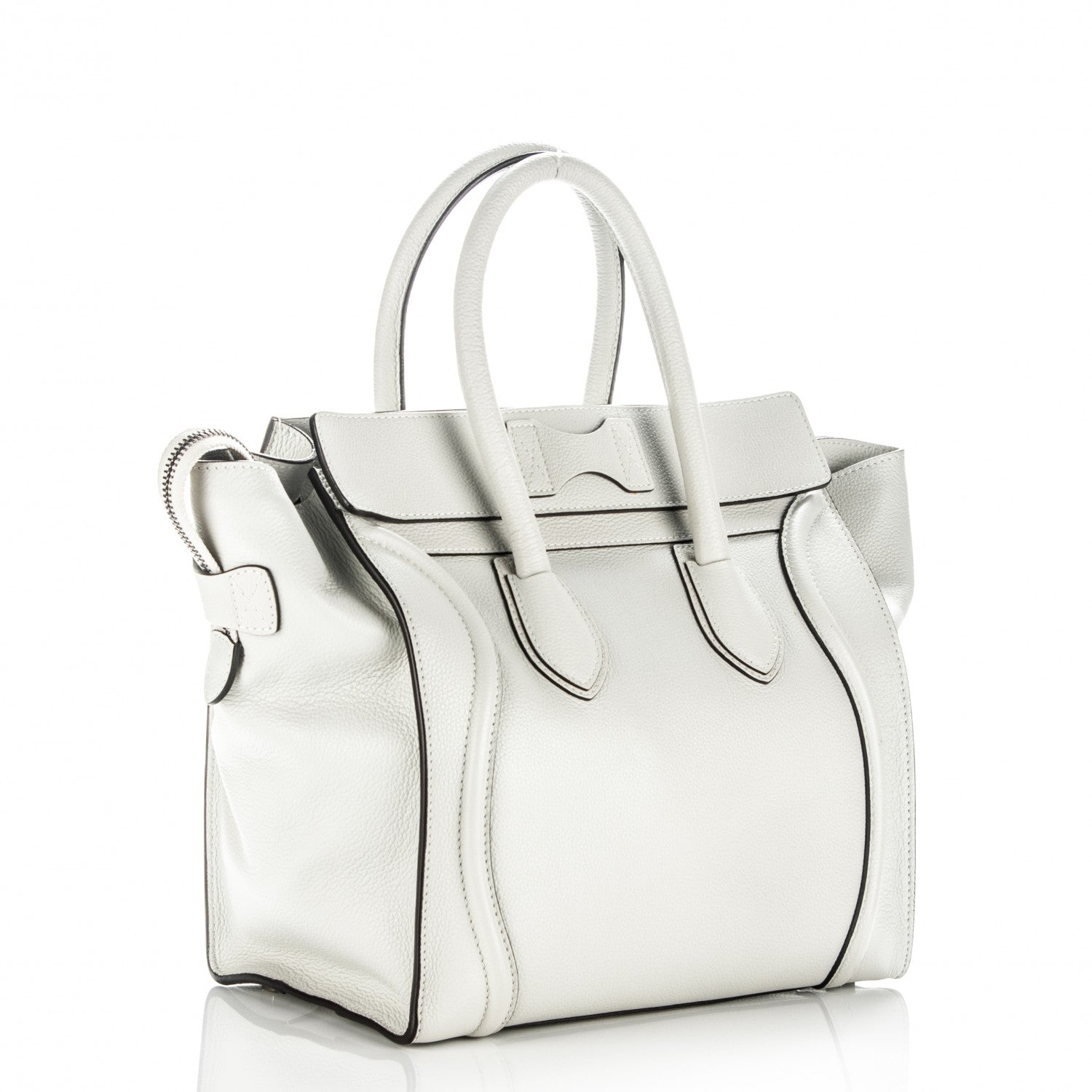 Celine Drummed Calfskin Mini Luggage Lune 3 of 7