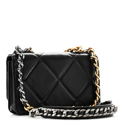 Chanel Lambskin Quilted Chanel 19 Wallet On Chain WOC Black 3 of 12