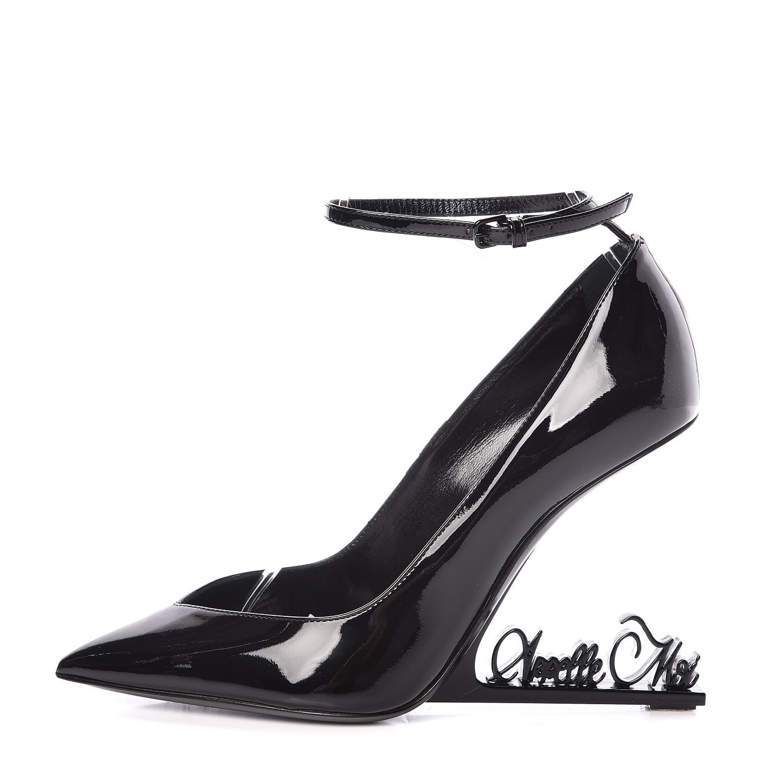 Saint Laurent Patent Opyum Appelle Moi Ankle Strap Pump 36 Black 1 of 12