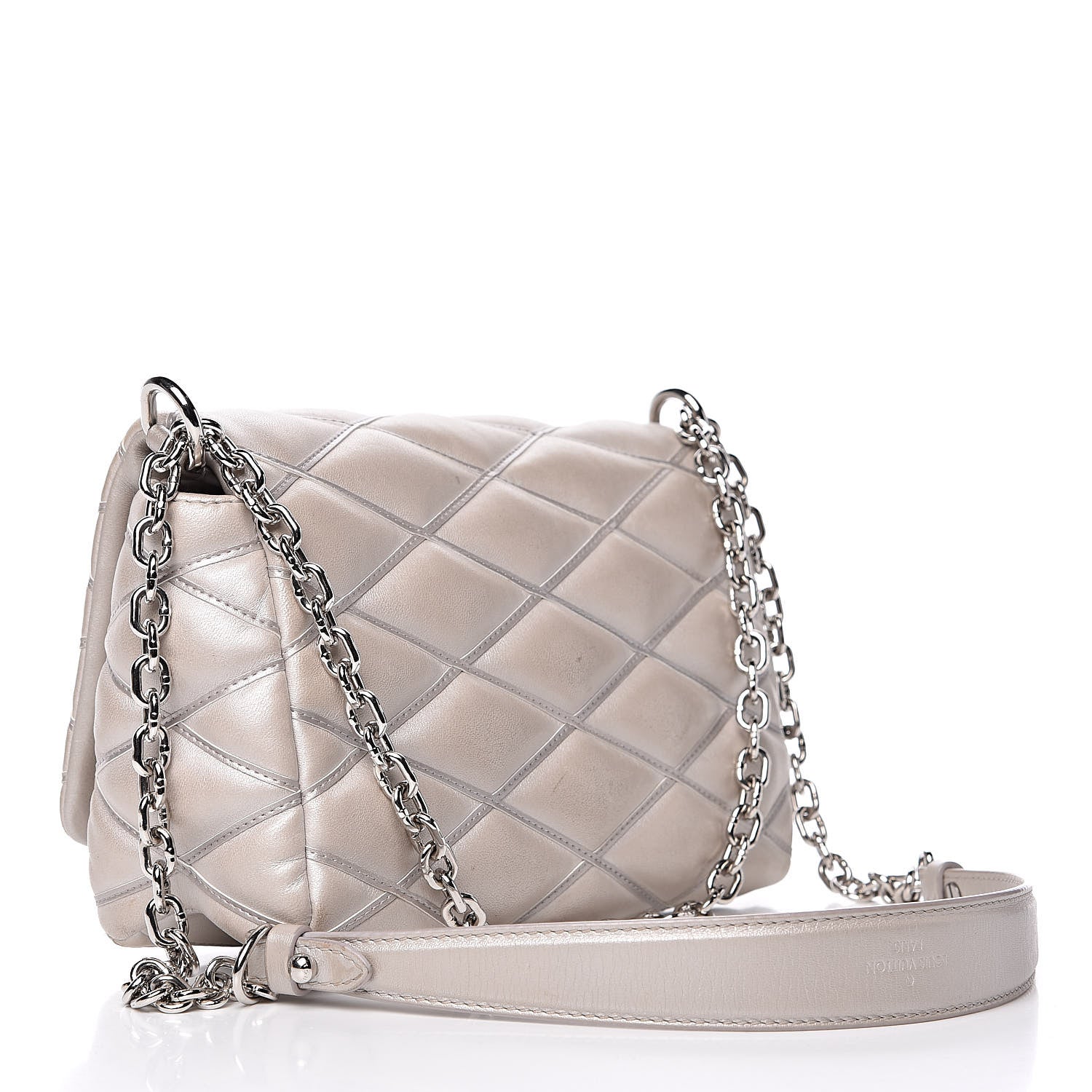 Louis Vuitton Lambskin Malletage GO-14 PM Silver 3 of 16