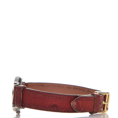 Hermes Stainless Steel Ostrich 23mm Sellier Quartz Watch Rouge 4 of 14