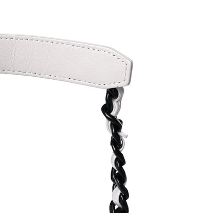 Chanel Glossy Calfskin Quilted Chanel 19 Wallet On Chain WOC White Black 14 of 15