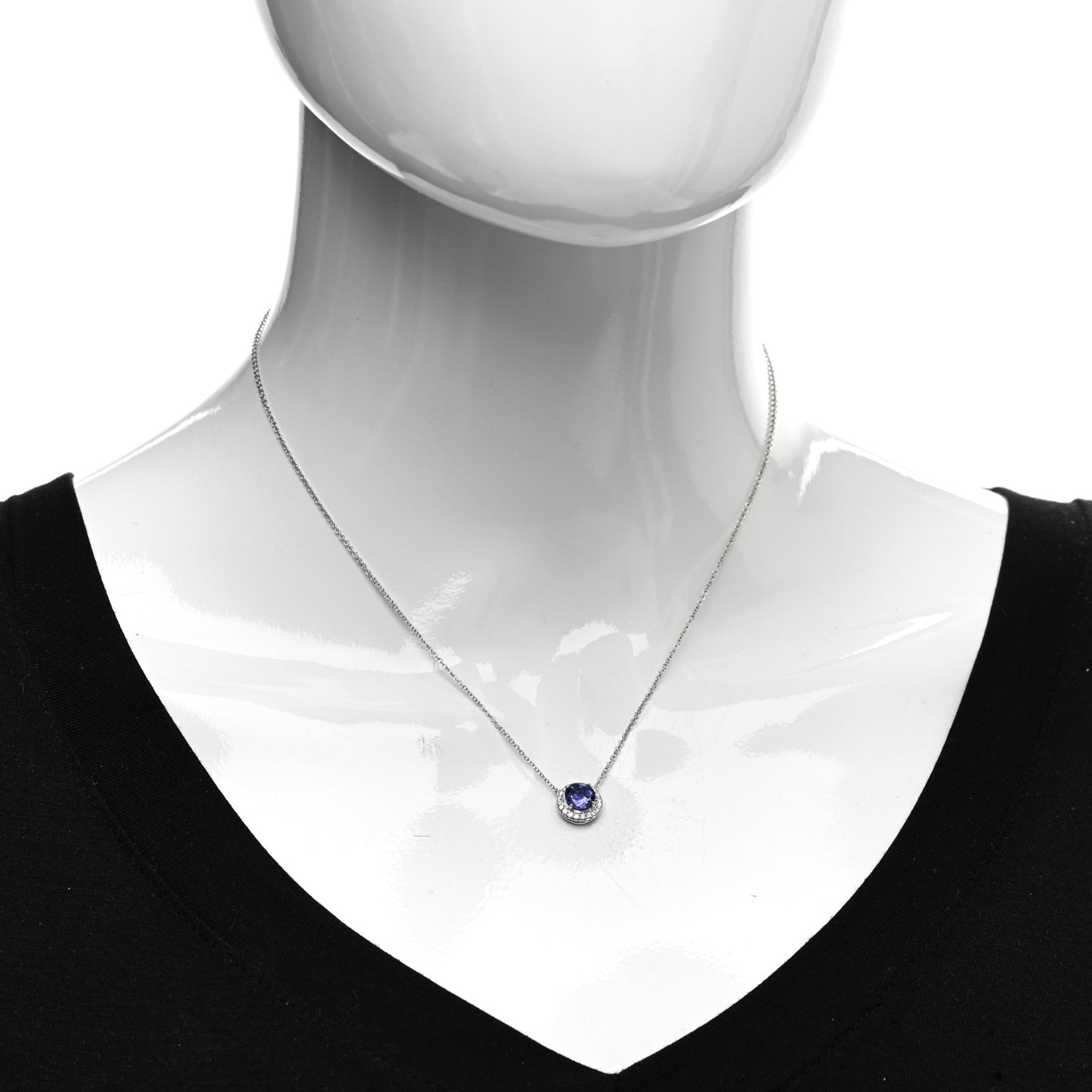 Platinum Diamond Tanzanite Soleste Pendant Necklace