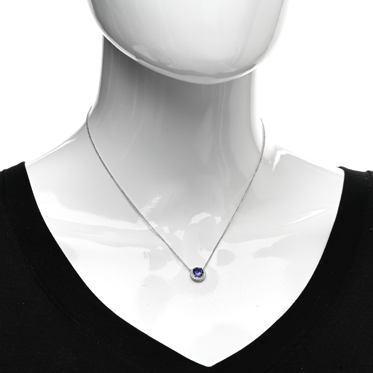 Tiffany Platinum Diamond Tanzanite Soleste Pendant Necklace 2 of 5