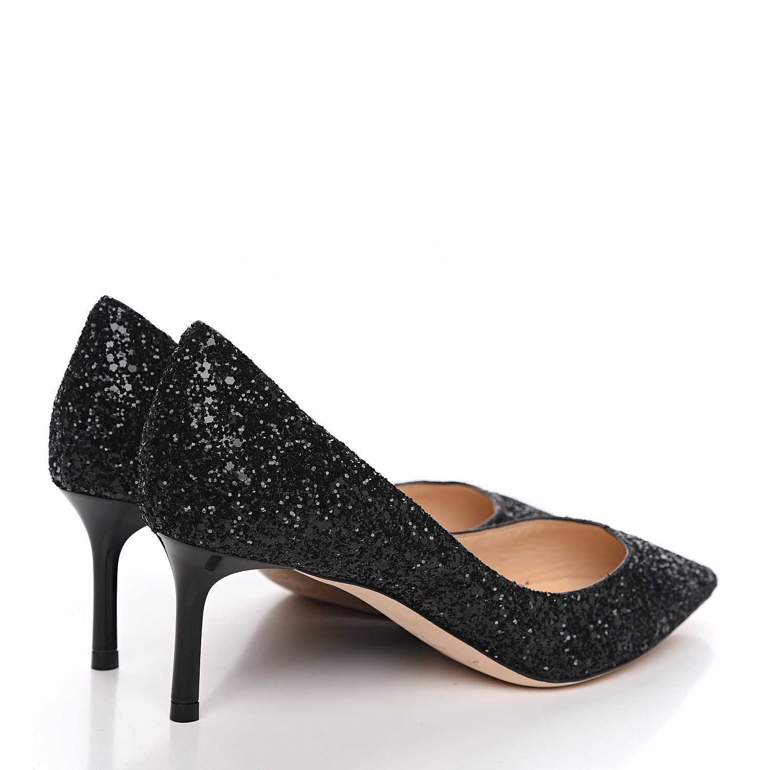 Jimmy Choo Glitter Pointy Toe Romy 60 Pumps 36.5 Black 4 of 8
