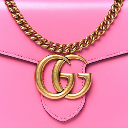 Gucci Smooth Calfskin GG Marmont Chain Wallet Pink Tropical Flower 8 of 11
