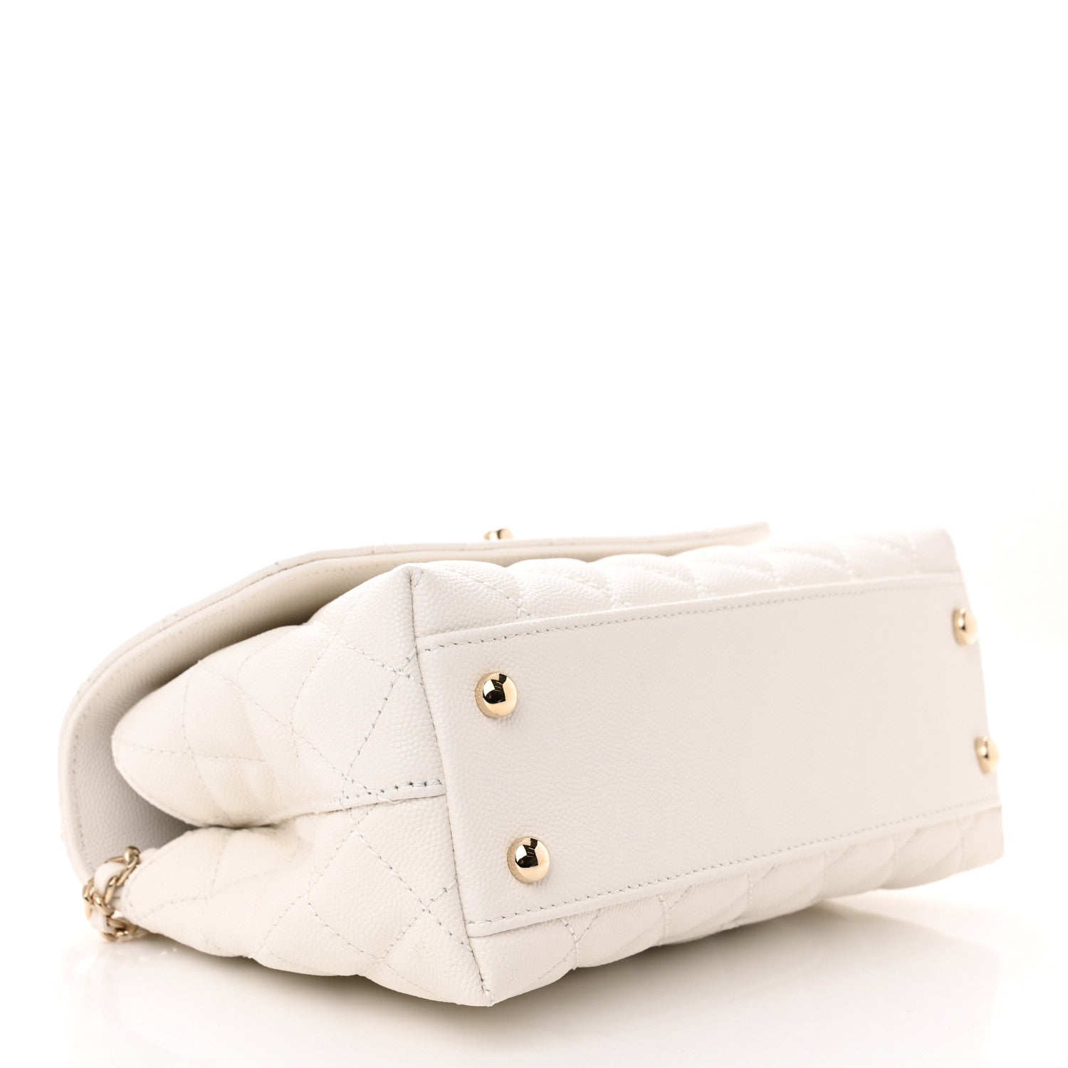 Chanel Caviar Quilted Mini Coco Chain Handle Flap White 4 of 11